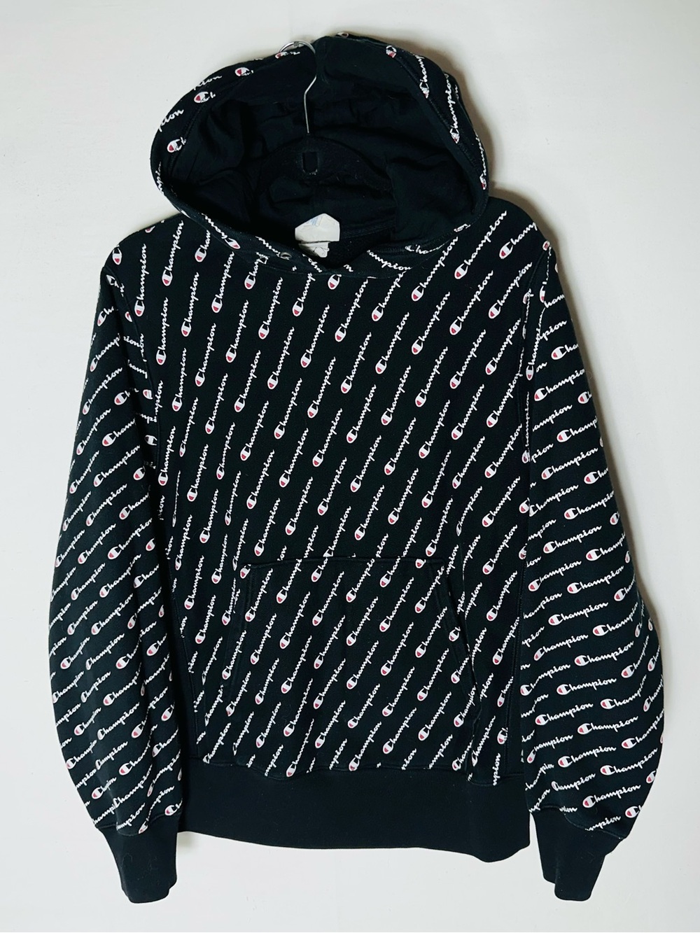 Champion Heavyweight Reverse Weave Repeater Logo Hooded Sweatshirt M Activewear